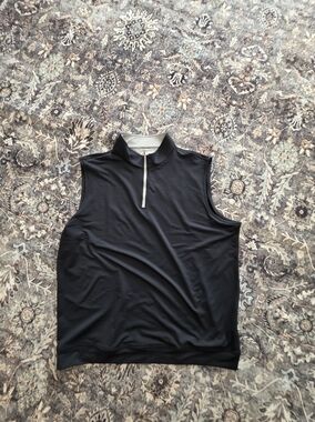 Peter MILLAR Sleeveless Black Quarter-Zip Golf Vest
